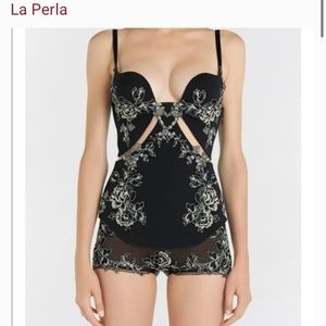 La Perla ~ Peony Silk & Embroidered Lace Corset